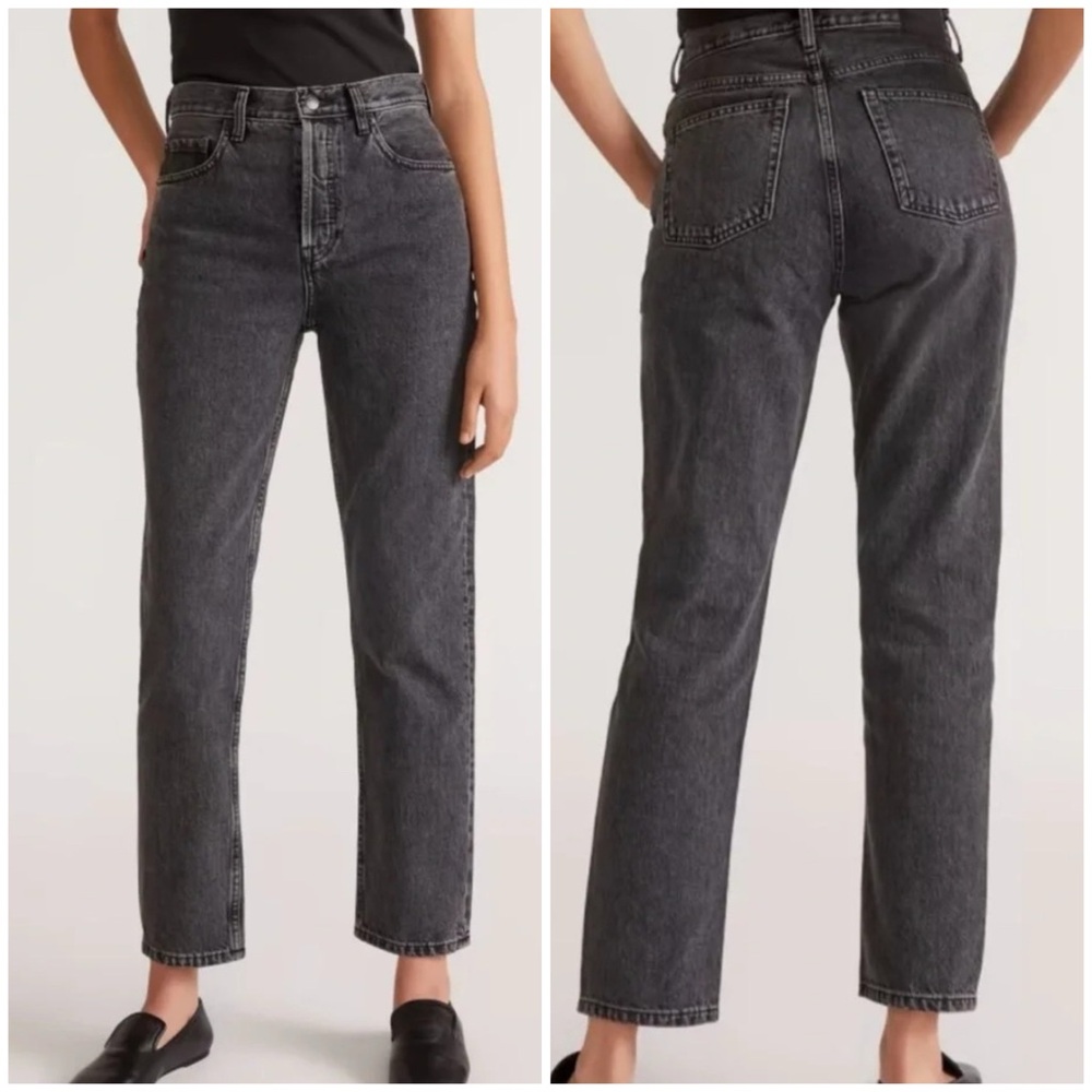 Everlane Women's Straight Leg Jeans in Charcoal Black Wash